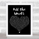 Kutless All the Words Black Heart Song Lyric Wall Art Print