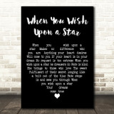 Cliff Edwards When You Wish Upon a Star Black Heart Decorative Wall Art Gift Song Lyric Print