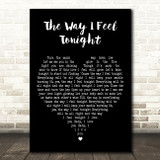 Bay City Rollers The Way I Feel Tonight Black Heart Decorative Wall Art Gift Song Lyric Print