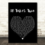 Marvin Gaye and Kim Weston It Takes Two Black Heart Decorative Wall Art Gift Song Lyric Print