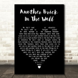 Pink Floyd Another Brick In The Wall Black Heart Decorative Wall Art Gift Song Lyric Print