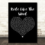 Christopher Cross Ride Like The Wind Black Heart Decorative Wall Art Gift Song Lyric Print
