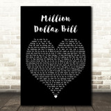 Whitney Houston Million Dollar Bill Black Heart Decorative Wall Art Gift Song Lyric Print