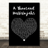 The Shires A Thousand Hallelujahs Black Heart Decorative Wall Art Gift Song Lyric Print