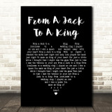 Ned Miller From A Jack To A King Black Heart Decorative Wall Art Gift Song Lyric Print