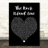 Johnny Cash The Rock Island Line Black Heart Decorative Wall Art Gift Song Lyric Print