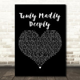 One Direction Truly Madly Deeply Black Heart Decorative Wall Art Gift Song Lyric Print