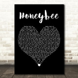 The Head And The Heart Honeybee Black Heart Decorative Wall Art Gift Song Lyric Print