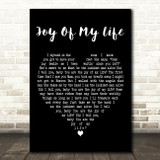 Chris Stapleton Joy of My Life Black Heart Decorative Wall Art Gift Song Lyric Print