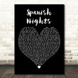Michael Stanley Spanish Nights Black Heart Decorative Wall Art Gift Song Lyric Print