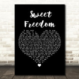 Michael McDonald Sweet Freedom Black Heart Decorative Wall Art Gift Song Lyric Print