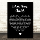 Barry Manilow I Am Your Child Black Heart Decorative Wall Art Gift Song Lyric Print