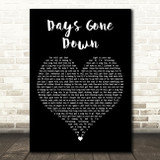 Gerry Rafferty Days Gone Down Black Heart Decorative Wall Art Gift Song Lyric Print