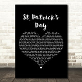 John Mayer St. Patrick's Day Black Heart Decorative Wall Art Gift Song Lyric Print