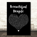 Chris Brown Beautiful People Black Heart Decorative Wall Art Gift Song Lyric Print