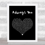 Louis Tomlinson Always You Black Heart Song Lyric Wall Art Print