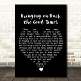 Love Affair Bringing on Back the Good Times Black Heart Song Lyric Wall Art Print