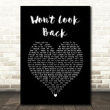 Josh Groban Won't Look Back Black Heart Decorative Wall Art Gift Song Lyric Print