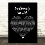 Duran Duran Ordinary World Black Heart Decorative Wall Art Gift Song Lyric Print