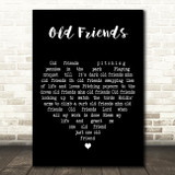 Willie Nelson Old Friends Black Heart Decorative Wall Art Gift Song Lyric Print