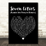 Solarstone Seven Cities (Armin Van Buuren Remix) Black Heart Song Lyric Print