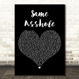 Jelly Roll Same Asshole Black Heart Decorative Wall Art Gift Song Lyric Print