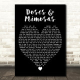 Cherub Doses & Mimosas Black Heart Decorative Wall Art Gift Song Lyric Print