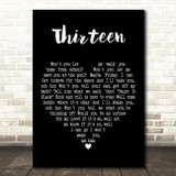 Elliott Smith Thirteen Black Heart Decorative Wall Art Gift Song Lyric Print
