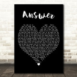 Sarah McLachlan Answer Black Heart Decorative Wall Art Gift Song Lyric Print