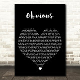 Ariana Grande obvious Black Heart Decorative Wall Art Gift Song Lyric Print