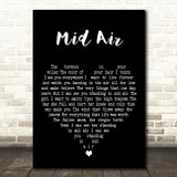 Paul Buchanan Mid Air Black Heart Decorative Wall Art Gift Song Lyric Print