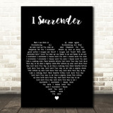 Hillsong I Surrender Black Heart Decorative Wall Art Gift Song Lyric Print