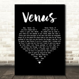 Frankie Avalon Venus Black Heart Decorative Wall Art Gift Song Lyric Print