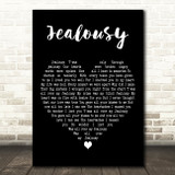 Billy Fury Jealousy Black Heart Decorative Wall Art Gift Song Lyric Print