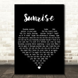 Norah Jones Sunrise Black Heart Decorative Wall Art Gift Song Lyric Print