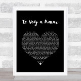 Axel Te Voy a Amar Black Heart Song Lyric Wall Art Print