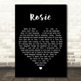 Don Partridge Rosie Black Heart Decorative Wall Art Gift Song Lyric Print