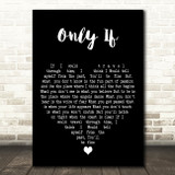 Steve Lacy Only If Black Heart Decorative Wall Art Gift Song Lyric Print