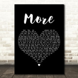 Nat King Cole More Black Heart Decorative Wall Art Gift Song Lyric Print