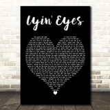 Eagles Lyin' Eyes Black Heart Decorative Wall Art Gift Song Lyric Print