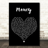 Pink Floyd Money Black Heart Decorative Wall Art Gift Song Lyric Print
