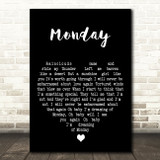 The Jam Monday Black Heart Decorative Wall Art Gift Song Lyric Print