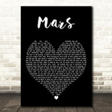 YUNGBLUD Mars Black Heart Decorative Wall Art Gift Song Lyric Print
