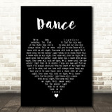 Apollo Dance Black Heart Decorative Wall Art Gift Song Lyric Print