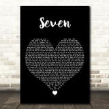 Prince Seven Black Heart Decorative Wall Art Gift Song Lyric Print