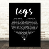 ZZ Top Legs Black Heart Decorative Wall Art Gift Song Lyric Print