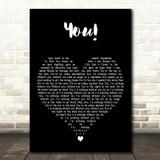 Lany You! Black Heart Decorative Wall Art Gift Song Lyric Print