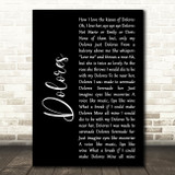 Frank Sinatra feat. The Pied Pipers Dolores Black Script Decorative Wall Art Gift Song Lyric Print