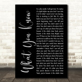 Two Door Cinema Club What You Know Black Script Decorative Wall Art Gift Song Lyric Print