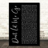Armin Van Buuren Don't Let Me Go Black Script Decorative Wall Art Gift Song Lyric Print